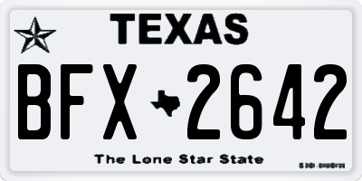 TX license plate BFX2642
