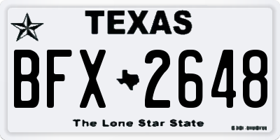 TX license plate BFX2648