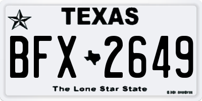 TX license plate BFX2649