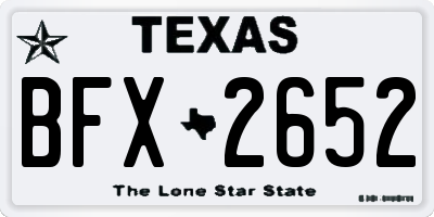 TX license plate BFX2652