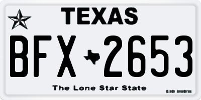 TX license plate BFX2653