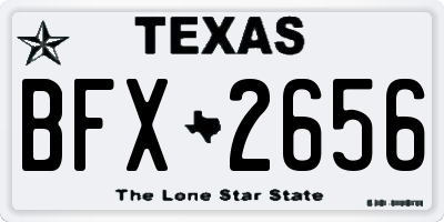TX license plate BFX2656