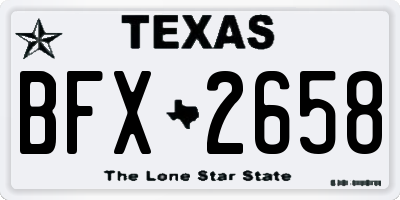 TX license plate BFX2658