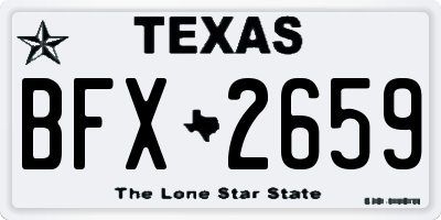 TX license plate BFX2659