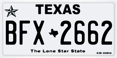 TX license plate BFX2662