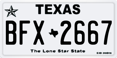 TX license plate BFX2667