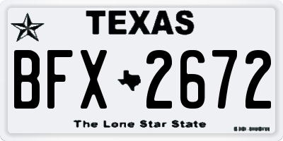 TX license plate BFX2672