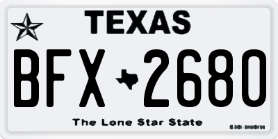 TX license plate BFX2680