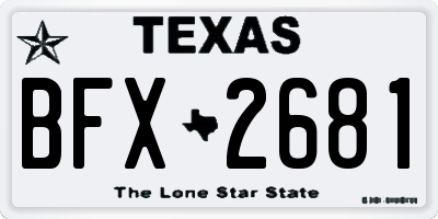 TX license plate BFX2681