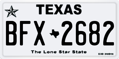 TX license plate BFX2682