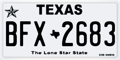 TX license plate BFX2683