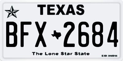TX license plate BFX2684