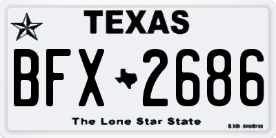 TX license plate BFX2686