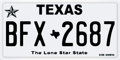 TX license plate BFX2687