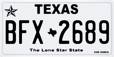 TX license plate BFX2689