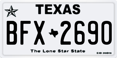 TX license plate BFX2690