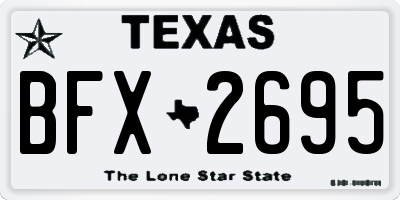 TX license plate BFX2695