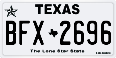 TX license plate BFX2696