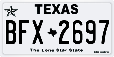 TX license plate BFX2697