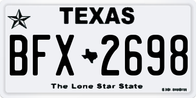 TX license plate BFX2698