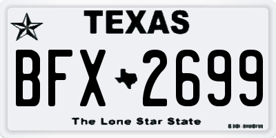 TX license plate BFX2699