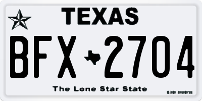 TX license plate BFX2704