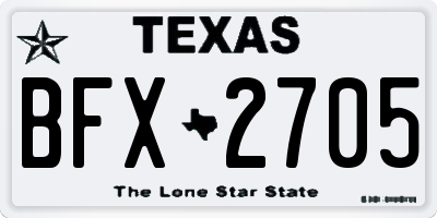 TX license plate BFX2705