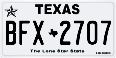 TX license plate BFX2707
