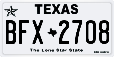 TX license plate BFX2708