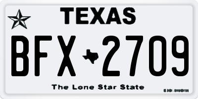 TX license plate BFX2709