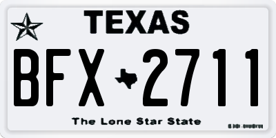 TX license plate BFX2711