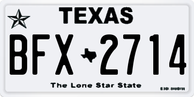 TX license plate BFX2714