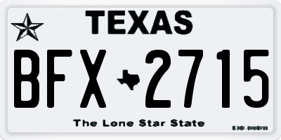 TX license plate BFX2715