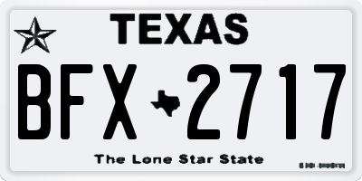 TX license plate BFX2717