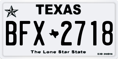TX license plate BFX2718