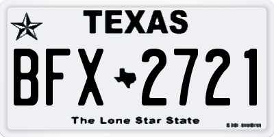 TX license plate BFX2721