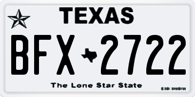 TX license plate BFX2722