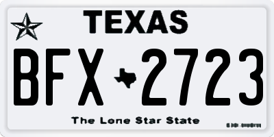 TX license plate BFX2723