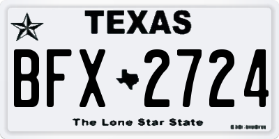 TX license plate BFX2724