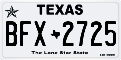 TX license plate BFX2725