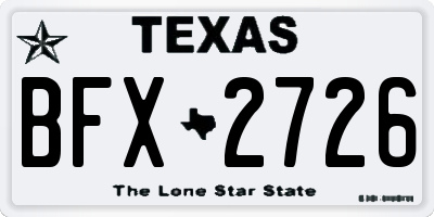 TX license plate BFX2726