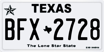 TX license plate BFX2728