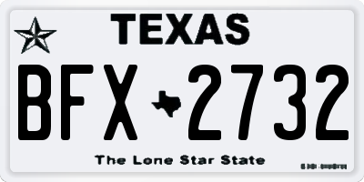 TX license plate BFX2732