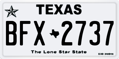TX license plate BFX2737