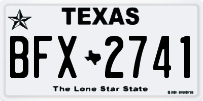TX license plate BFX2741