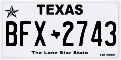 TX license plate BFX2743