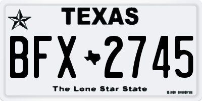 TX license plate BFX2745