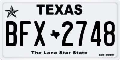 TX license plate BFX2748