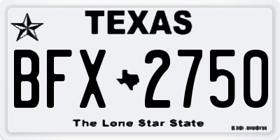 TX license plate BFX2750