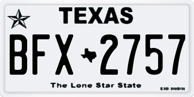 TX license plate BFX2757